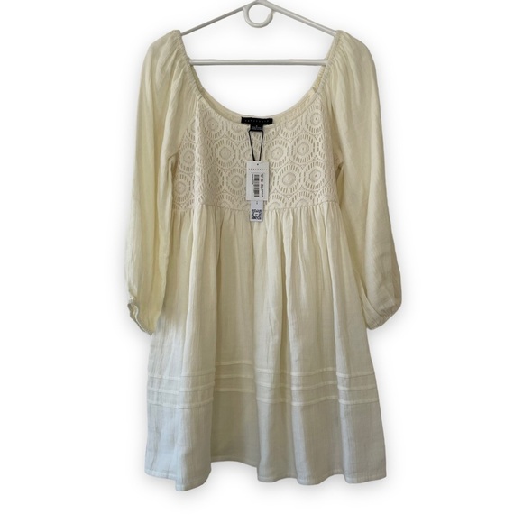 New NWT Sanctuary Summer Swing Crochet Short Dress in Gauze White Size Small - Picture 4 of 12